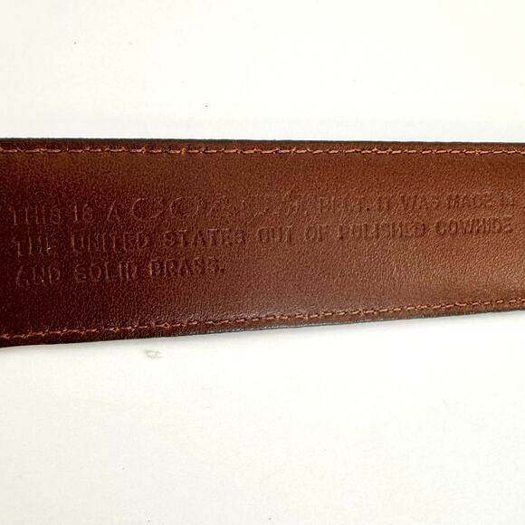 Coach Vintage Polished Cowhide Leather Belt Dark Brown Men’s 36" (90cm) 3931 - Picture 10 of 12